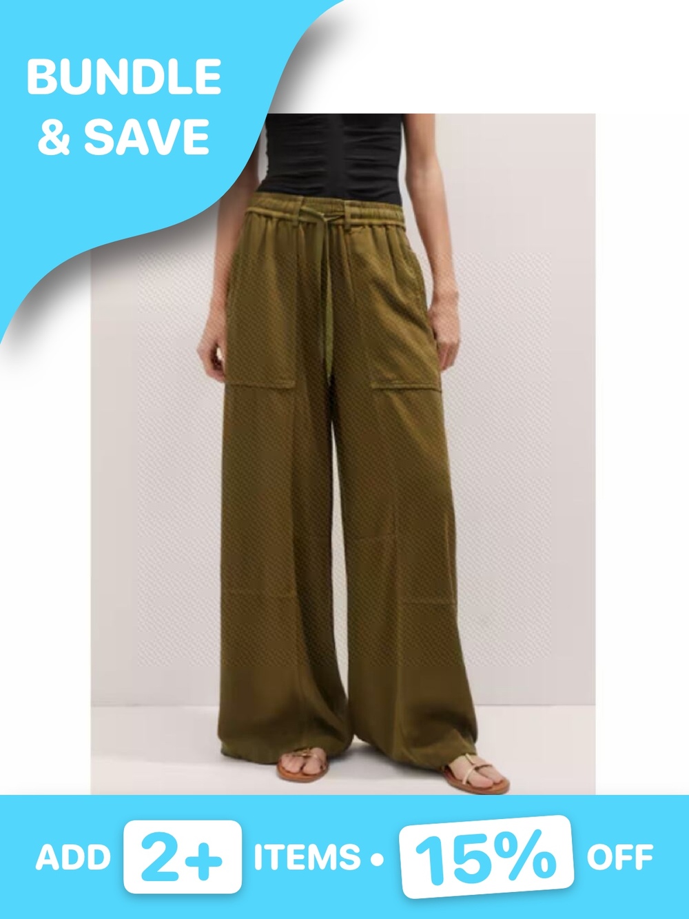 ME+EM Women's Deep Golden Olive Fluid Viscose Pant Size 2